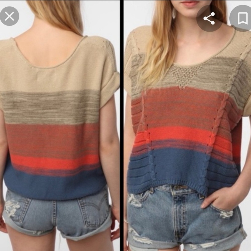 Y2K Urban Outfitters x Ecote Sea Spray Loose Knit Slouchy Soft Boho Sweater Top
